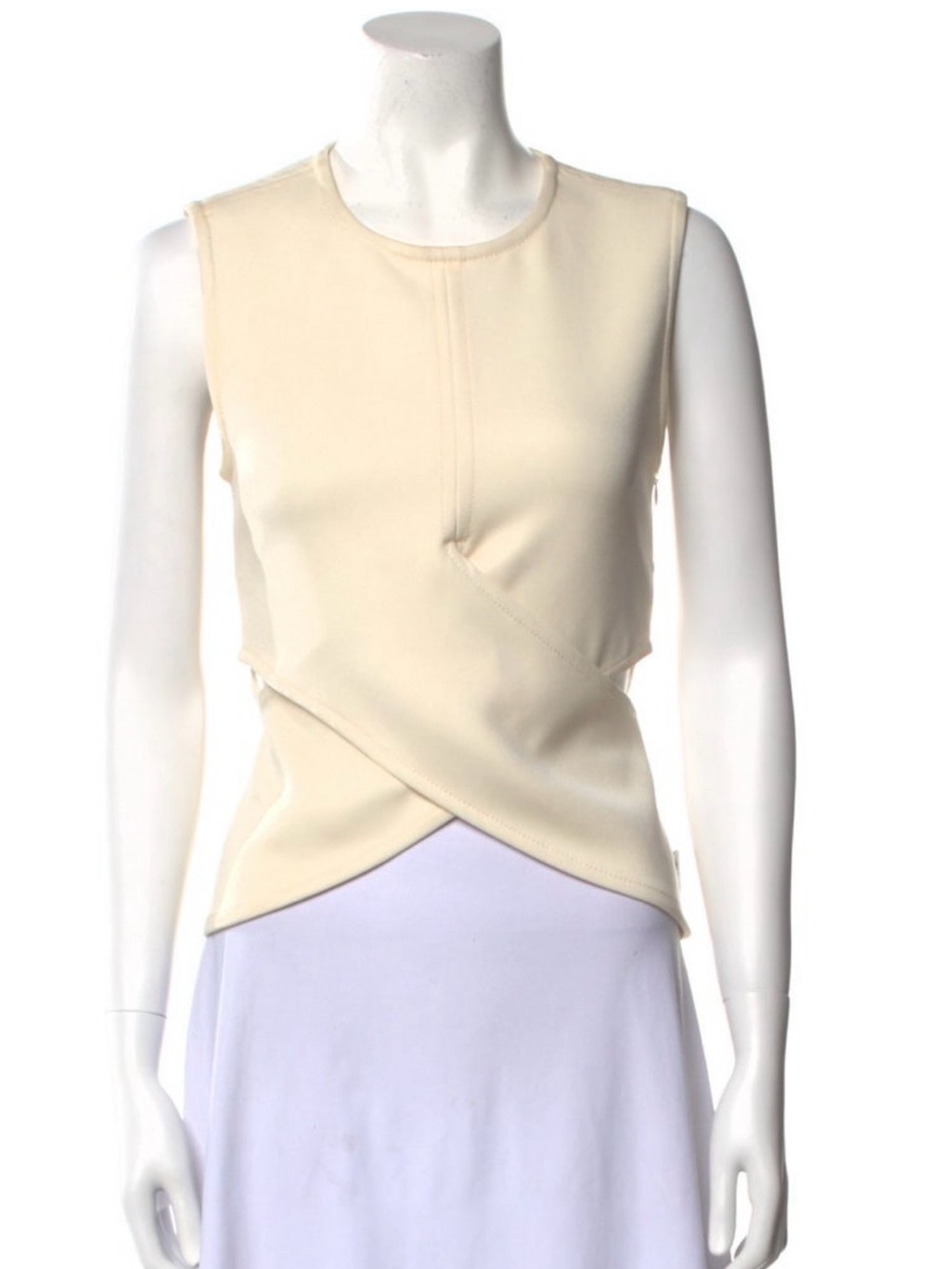 3.1 Phillip Lim Cream Sleeveless Cross-Front Tank